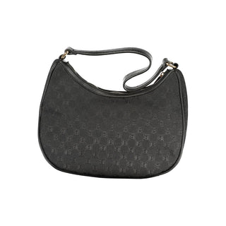 Schwarze Damenhandtasche aus Polyester