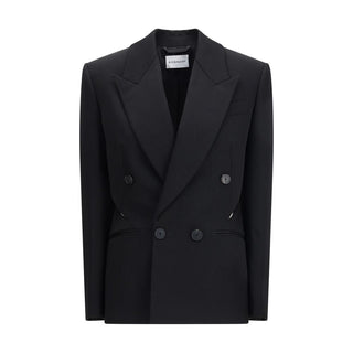 Black blazer with Givenchy branding on a white background