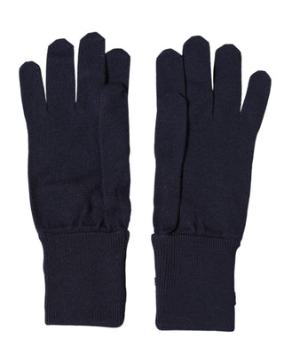 Blaue Strickhandschuhe aus Wolle mit „#DGLovesLondon“-Stickerei