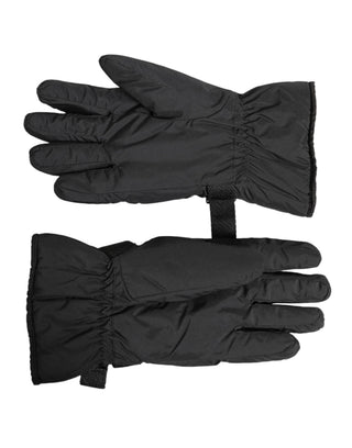 Schwarze winddichte Skihandschuhe, warm, rutschfest