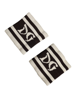 Muñequera de algodón negra y blanca con logo DG, 1 par