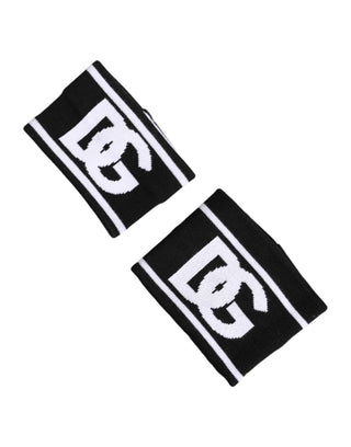 Muñequera de algodón negra y blanca con logo DG, 1 par, una muñequera