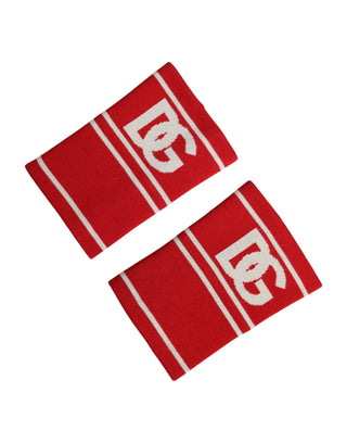 Muñequera de algodón roja y blanca con logo DG, 1 par, talla única