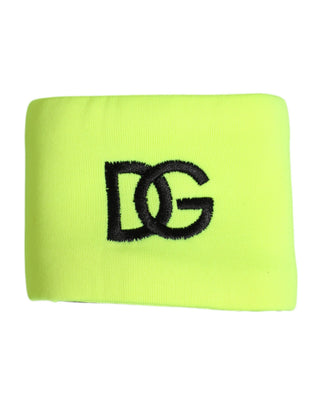 Muñequera de seda amarilla y verde con logo DG para hombre