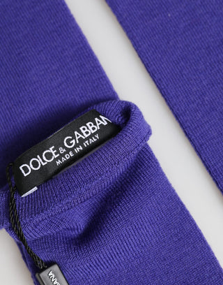 Violet Wool Fingerless Elbow Length Mitten Gloves