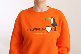 Suéter de manga larga estampado naranja