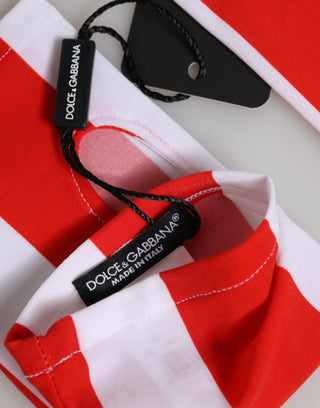 Rot-weiße, fingerlose, handgelenklange Nylonhandschuhe