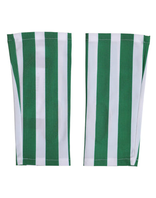 Guantes sin dedos de nailon verde y blanco, largos hasta la muñeca  