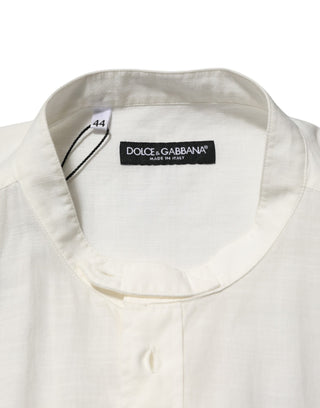White Cotton Floral Print Button Down Shirt
