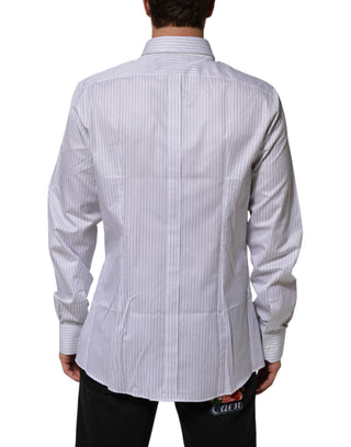 White Stripes Cotton Men GOLD Dress Shirt