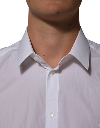 Weißes Herren-Hemd MARTINI mit Kragen aus Baumwolle