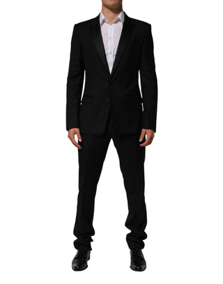 Chaqueta negra formal de 2 botones, traje de 2 piezas