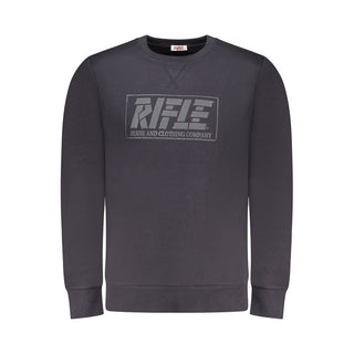 Blue Cotton Men Sweatshirt