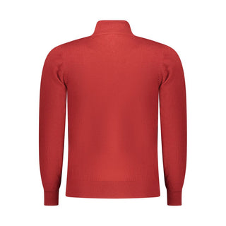 Red Polyester Men Sweater