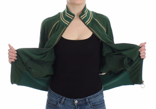 Sudadera con cremallera simulada verde, cárdigan, suéter, chaqueta