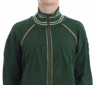 Sudadera con cremallera simulada verde, cárdigan, suéter, chaqueta