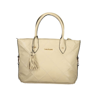 Bolso de mano beige de PVC para mujer