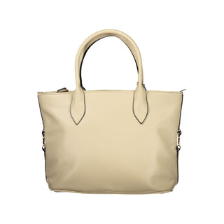 Bolso de mano beige de PVC para mujer