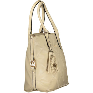 Bolso de mano beige de PVC para mujer
