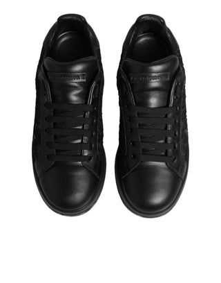 Schwarze florale Spitzen-Sneaker Halbschuhe