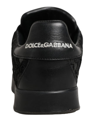 Schwarze florale Spitzen-Sneaker Halbschuhe