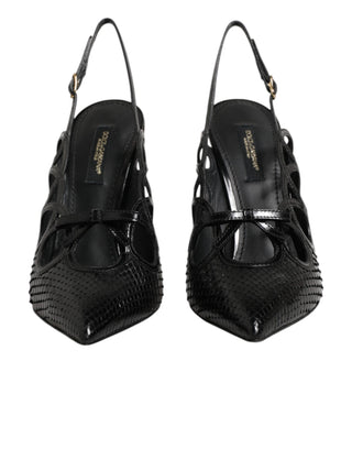 Leather High Heels Slingback Shoes