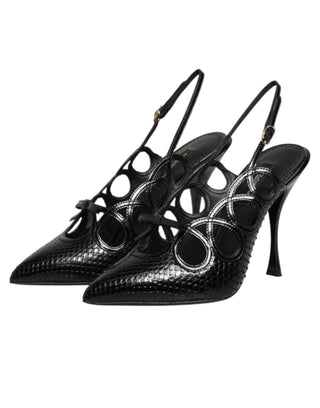 Leather High Heels Slingback Shoes