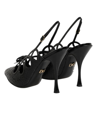 Leather High Heels Slingback Shoes