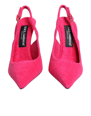 Pinke Frottee High Heels Slingpumps