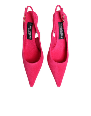 Pinke Frottee High Heels Slingpumps