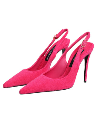 Pinke Frottee High Heels Slingpumps