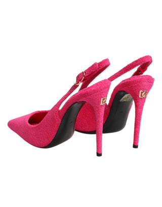 Pinke Frottee High Heels Slingpumps