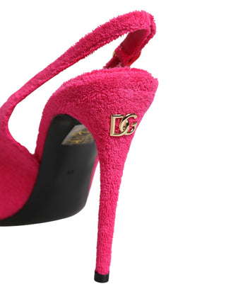 Pinke Frottee High Heels Slingpumps