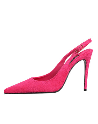 Pinke Frottee High Heels Slingpumps