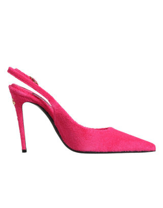 Pinke Frottee High Heels Slingpumps