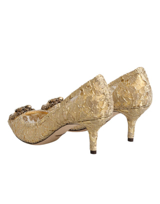 Goldfarbene Taormina-Spitzen-DEVOTION Pumps