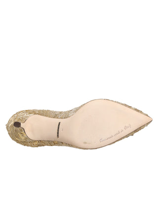 Goldfarbene Taormina-Spitzen-DEVOTION Pumps