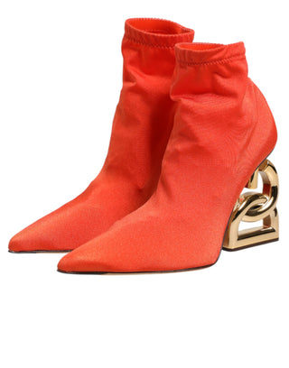 Orange DG Logo High Heel Stiefeletten Schuhe