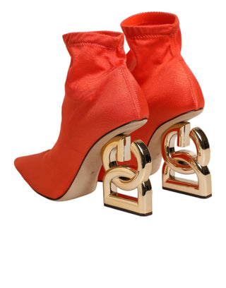Orange DG Logo High Heel Stiefeletten Schuhe