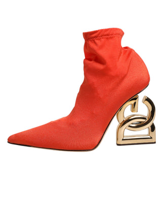 Orange DG Logo High Heel Stiefeletten Schuhe