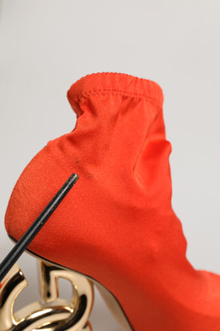 Orange DG Logo High Heel Stiefeletten Schuhe