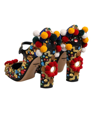 Zapatos MARY JANES de tacón con adornos dorados y negros