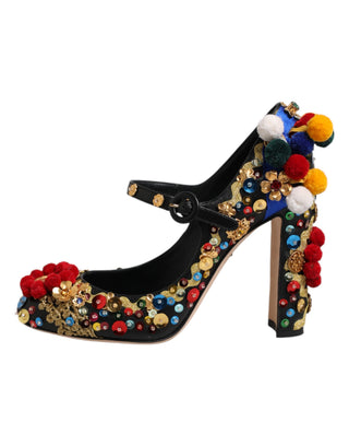 Zapatos MARY JANES de tacón con adornos dorados y negros