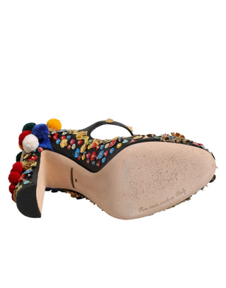 Zapatos MARY JANES de tacón con adornos dorados y negros