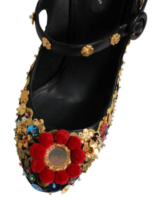 Black Gold Embellished MARY JANES Pumps  Shoes