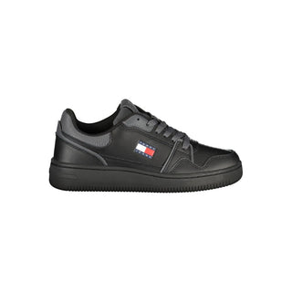 Schwarzer Polyurethan-Sneaker für Damen