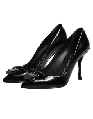 Black Bag Embellished Heels Pumps Shoes