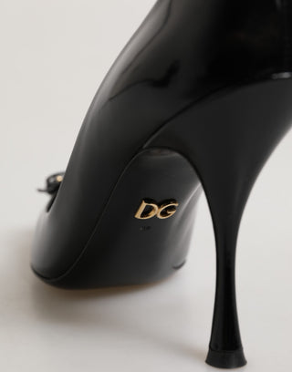 Black Bag Embellished Heels Pumps Shoes