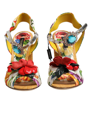 Mehrfarbige Blumenkristall-verzierte Sandalen Schuhe