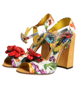 Mehrfarbige Blumenkristall-verzierte Sandalen Schuhe